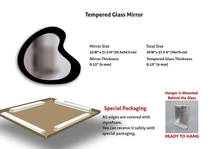 Abstract Vivid Blue Elegant Glass Wall Mirror - MyPhotoStation