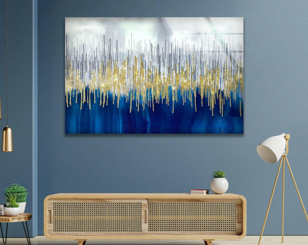Abstract With Gold Details Glass Art - MyPhotoStation