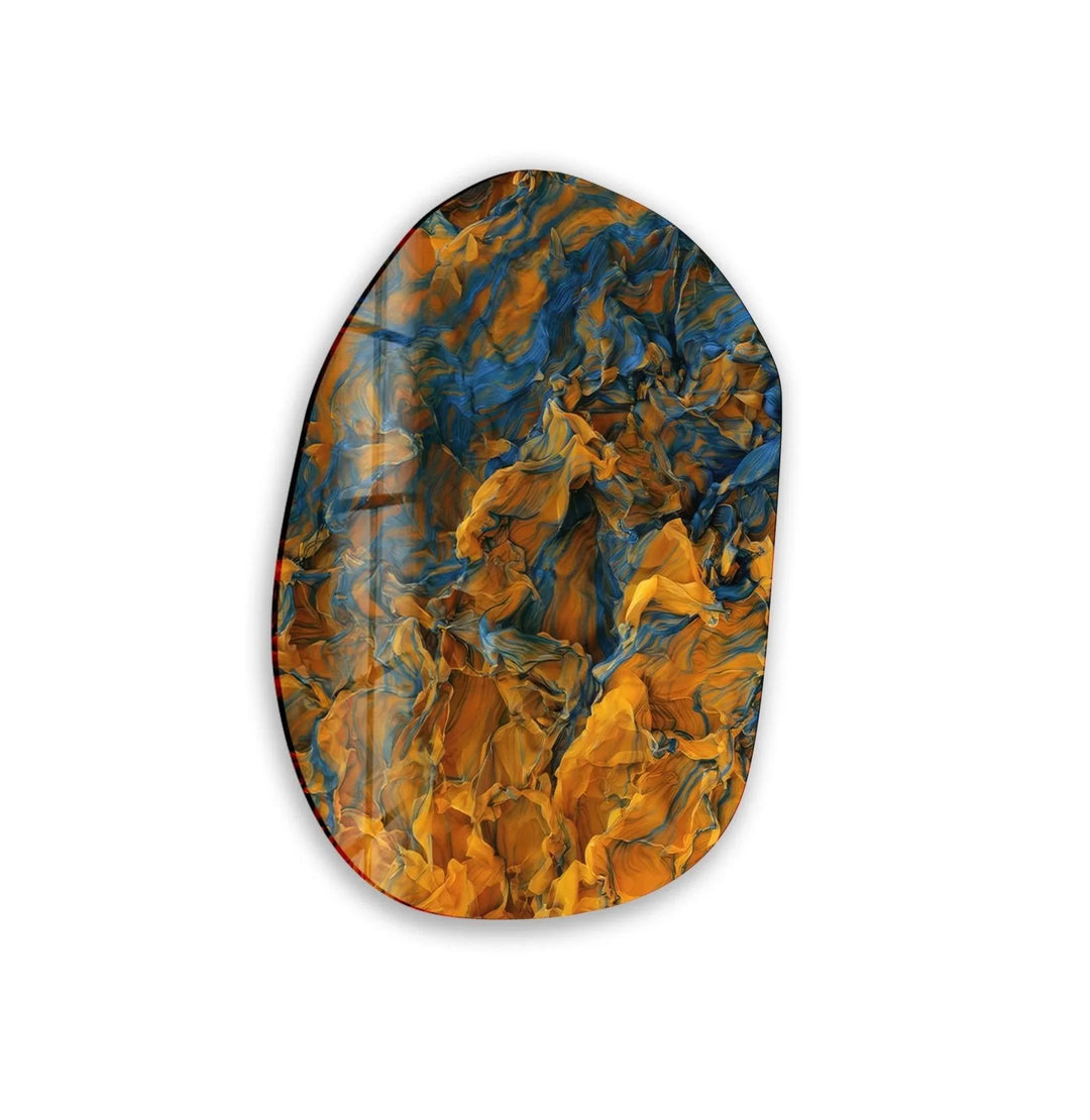 Abstract With Orange Color Glass Wall Art, glass photo prints, glass picture prints