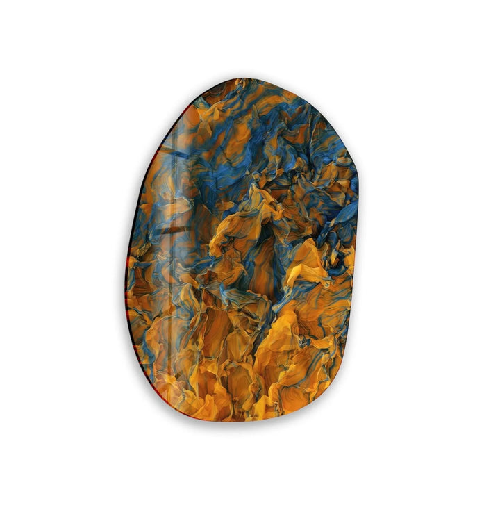 Abstract With Orange Color Glass Wall Art, glass photo prints, glass picture prints