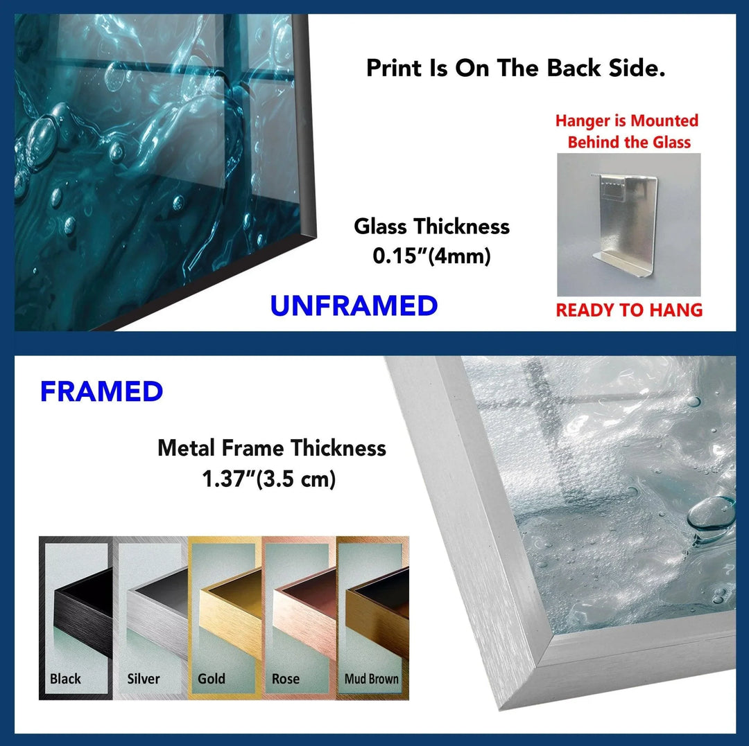 Abstract with Water Effect Glass Wall Art - MyPhotoStation