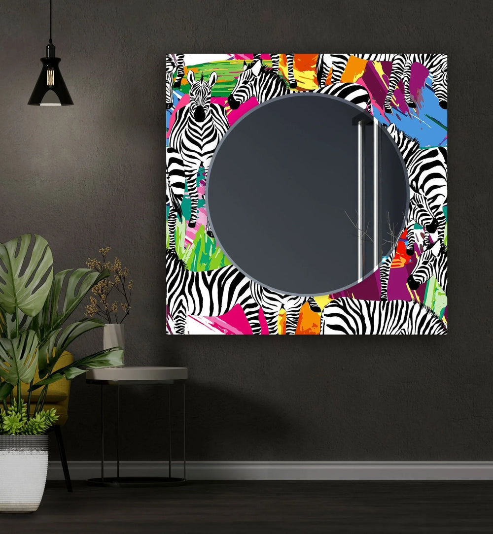 Abstract Zebras Wall Mirror Marble Wall Mirror
