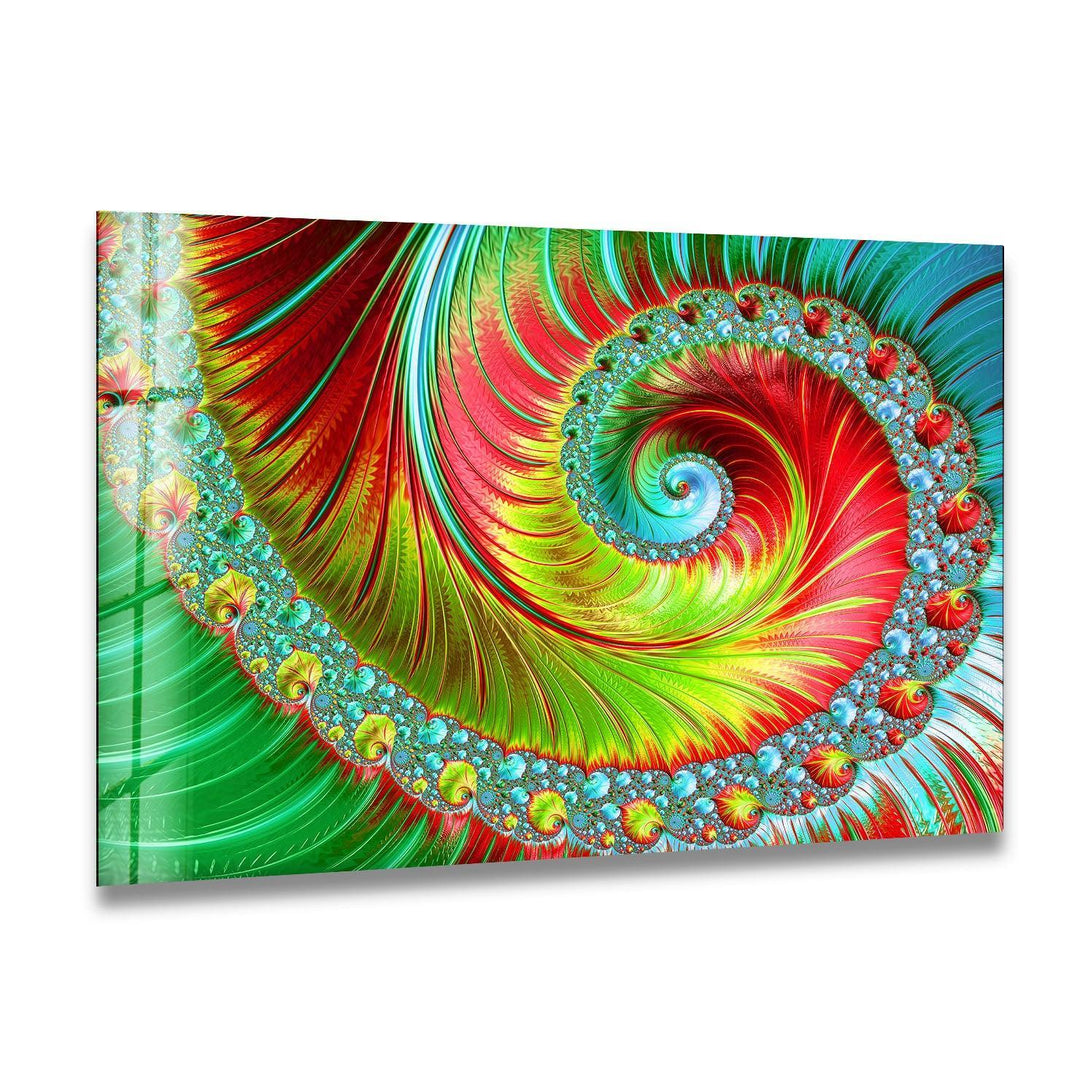 Vivid Green Fractal Glass Wall Art - MyPhotoStation