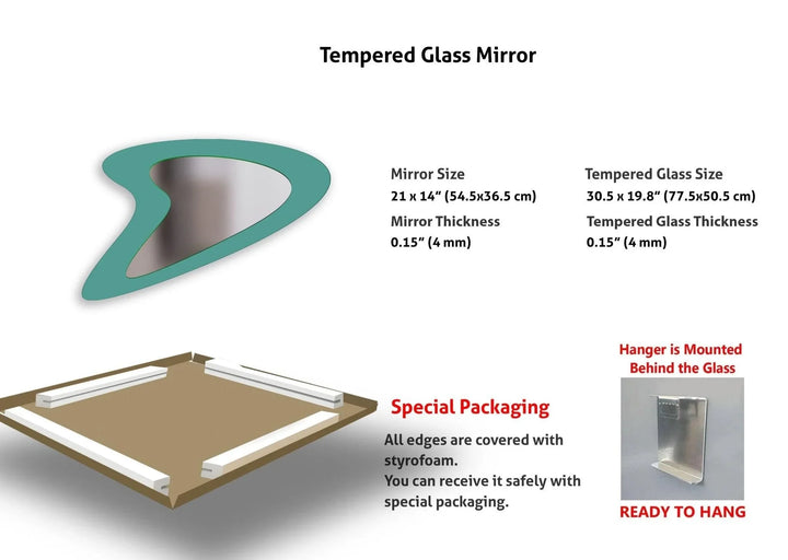 Aesthetic Blue Mosaic Small Wall Mirror - MyPhotoStation