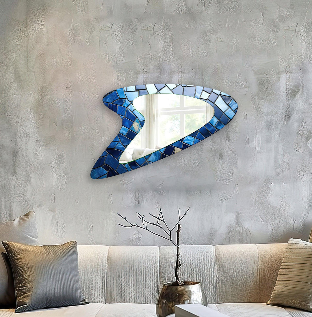 Mirrored wall art crafted with bold patterns for a modern and sophisticated touch