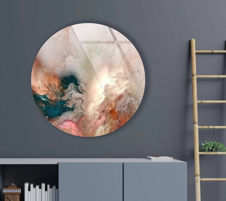 Alcohol ink Art Round Glass Wall Art - MyPhotoStation