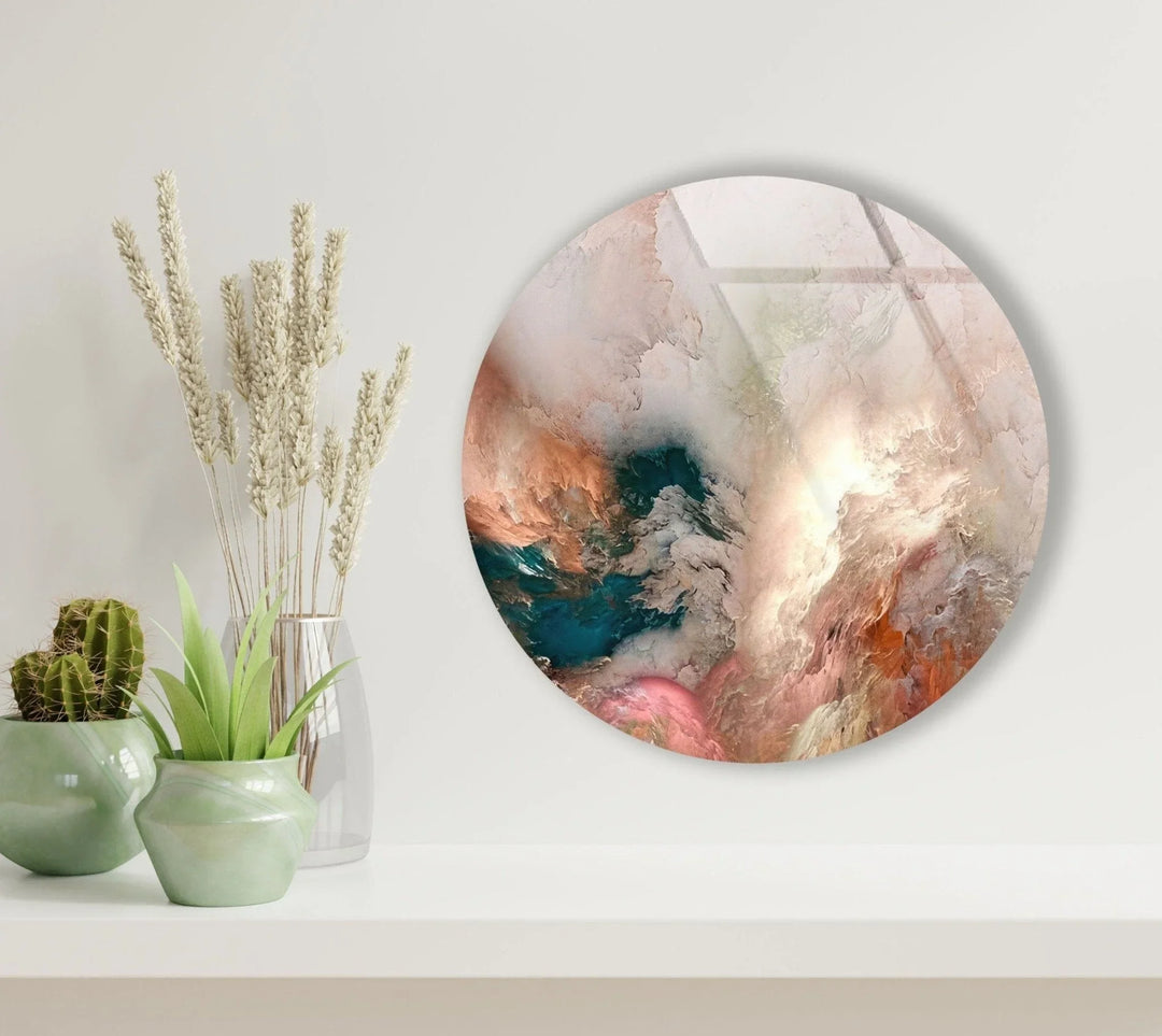 Alcohol ink Art Round Glass Wall Art - MyPhotoStation