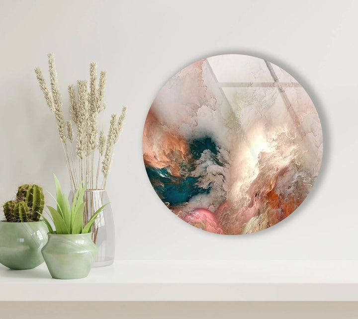 Alcohol ink Art Round Glass Wall Art - MyPhotoStation