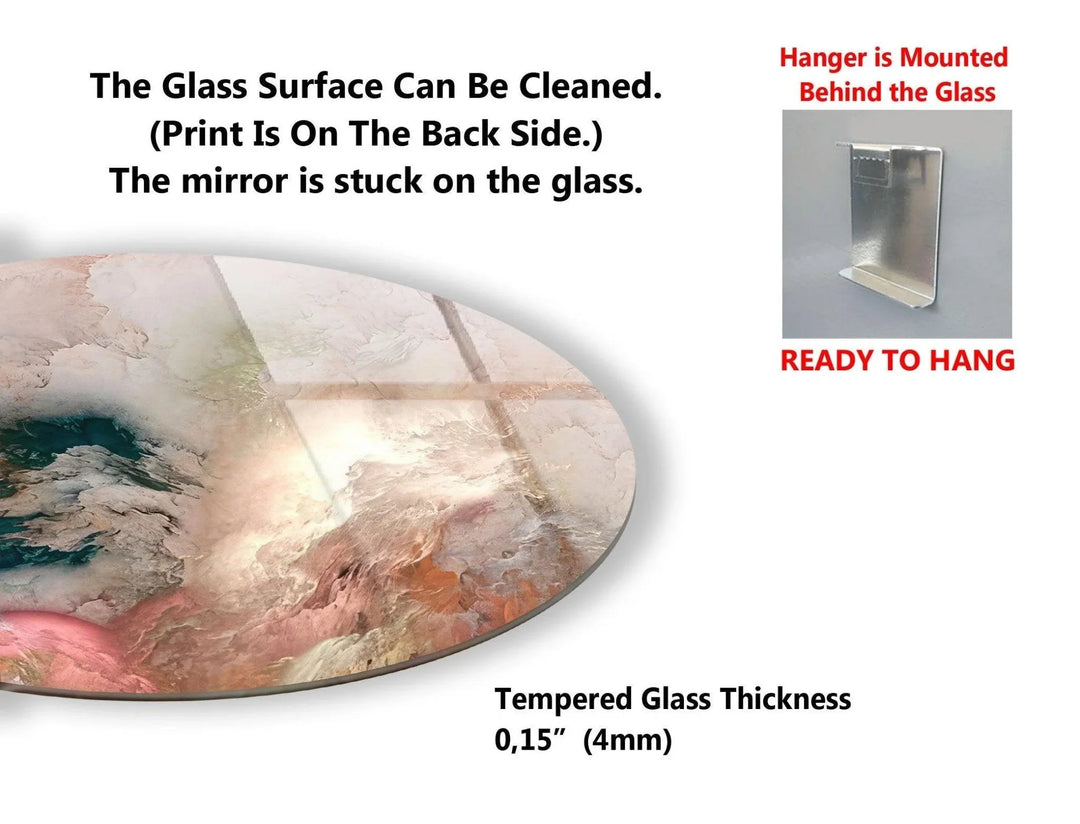 Alcohol ink Art Round Glass Wall Art - MyPhotoStation
