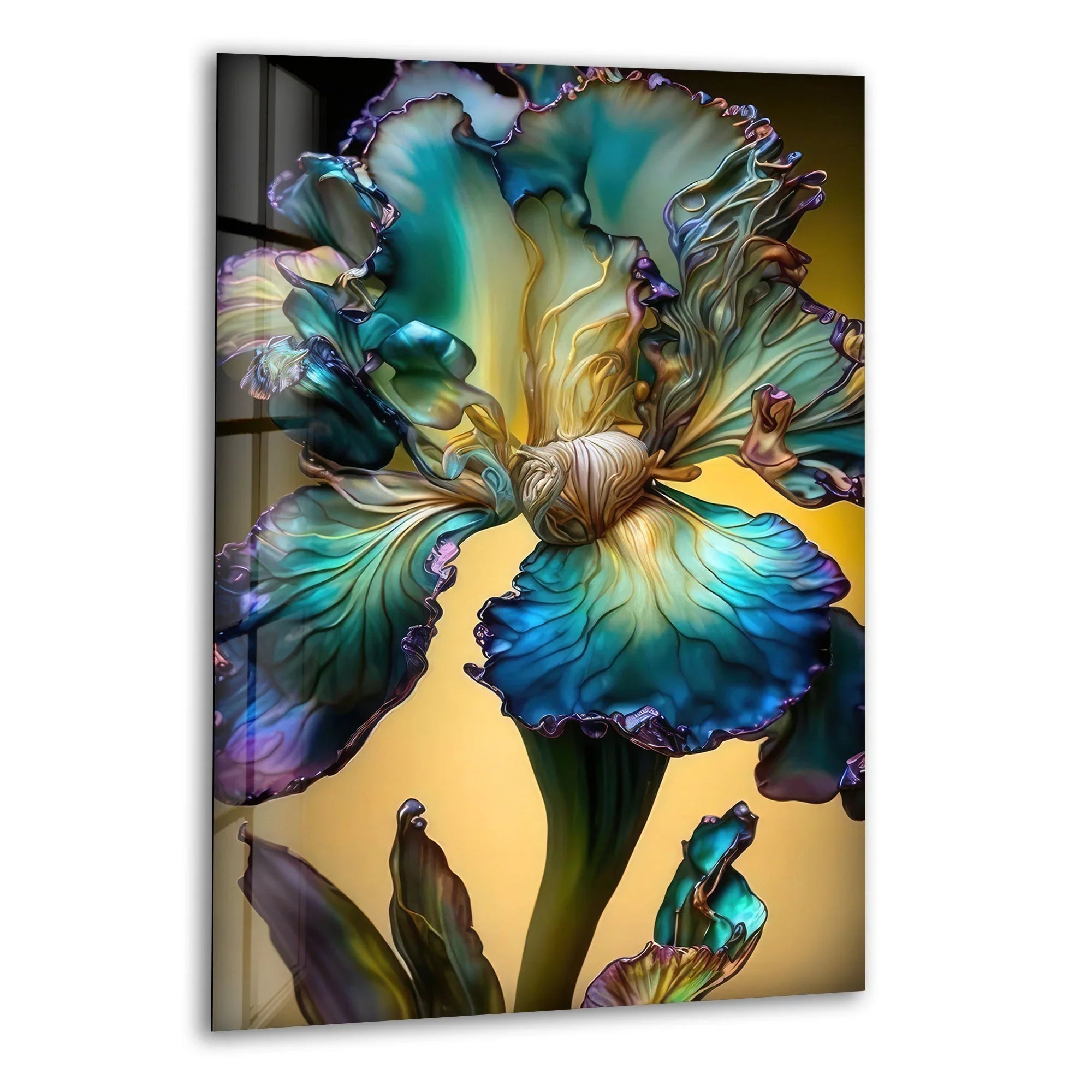 Alcohol Ink Flower Glass Wall Art – Vibrant Elegance – MyPhotoStation