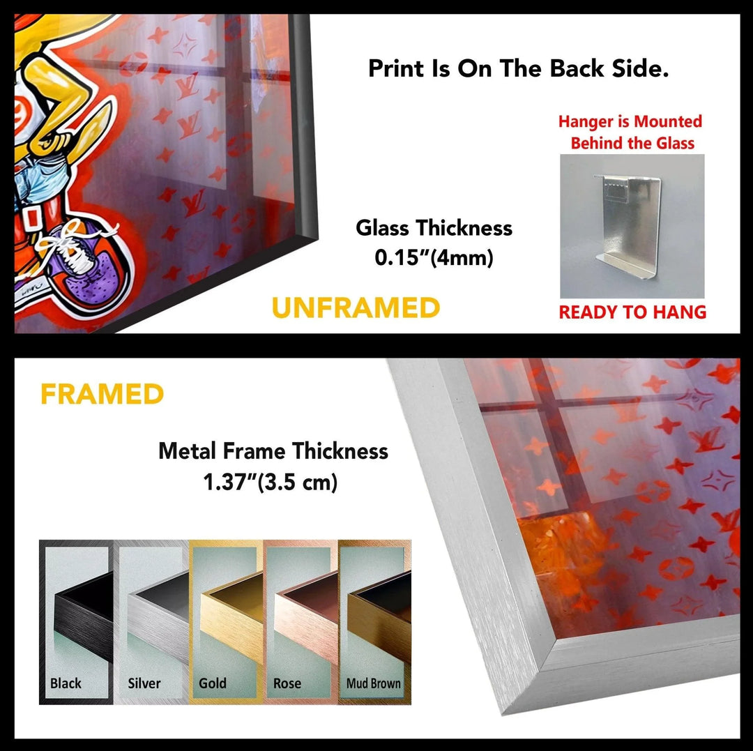 Street Attitude – Bold Yellow Bird Glass Wall Art