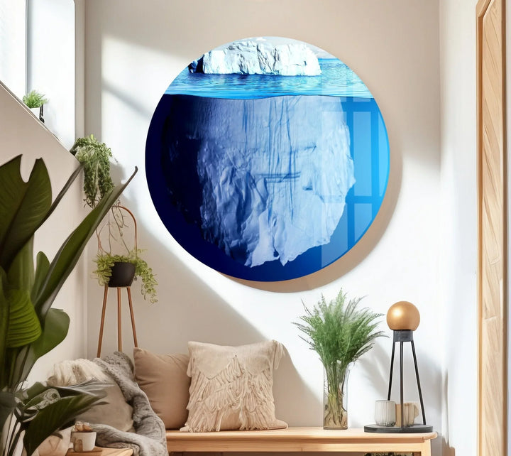 Antarctic Sea Iceberg Glass Wall Art print picture on glass, Tempered Glass Wall Art