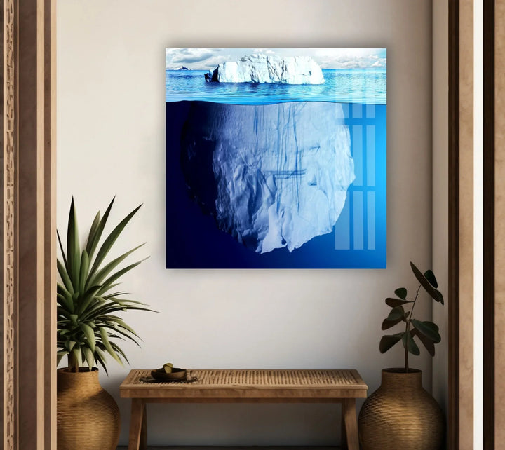 Antarctic Sea Iceberg Glass Wall Art picture on glass wall art, photos printed on glass