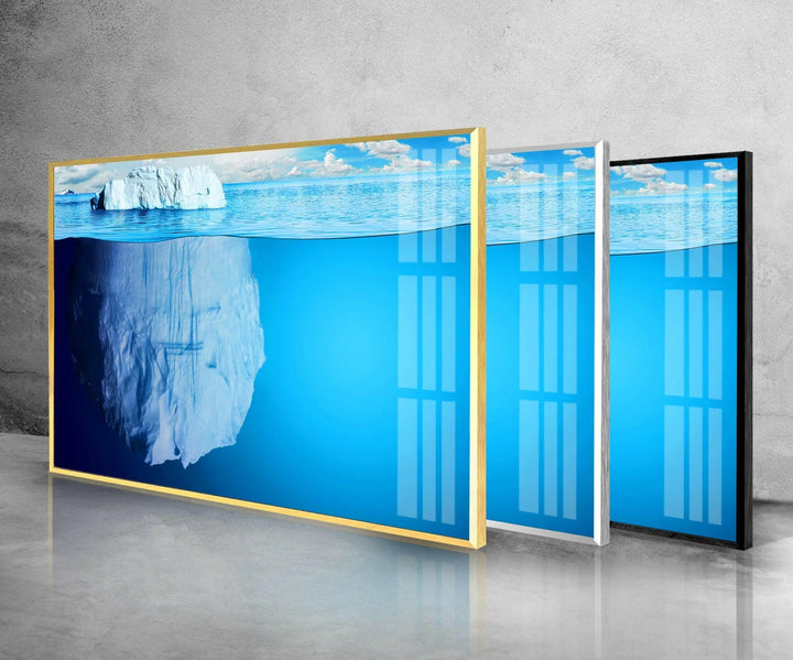 Antarctic Sea Iceberg Glass Wall Art glass wall decor, glass wall art decor