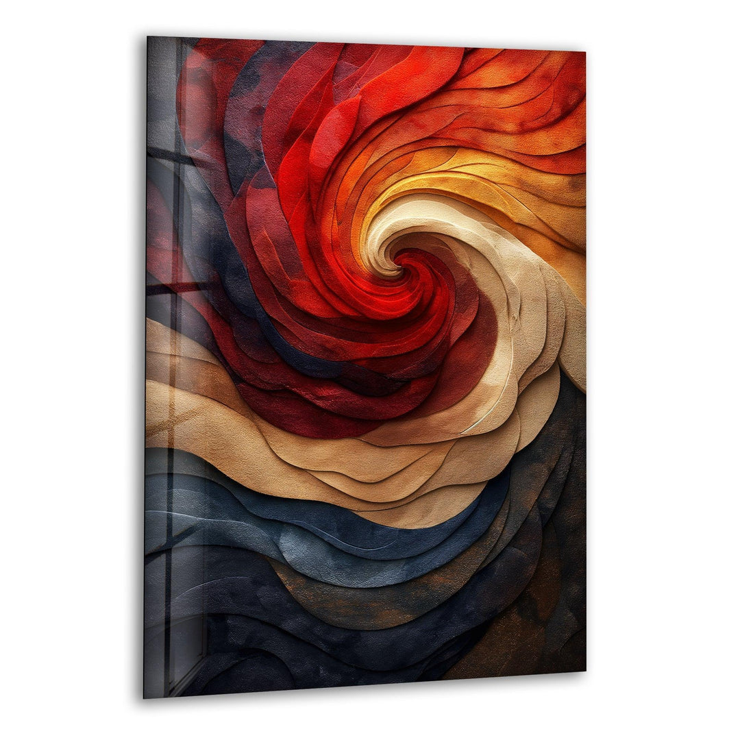Artistic Embossed Spiral in colors of Glass Wall Art - MyPhotoStation