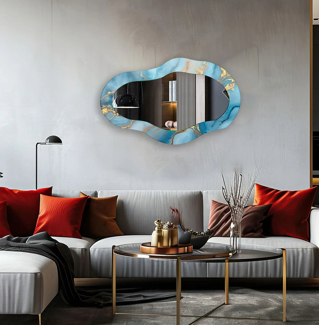 Stylish wall mirrors with ornate frames to create a luxurious and eye-catching feature