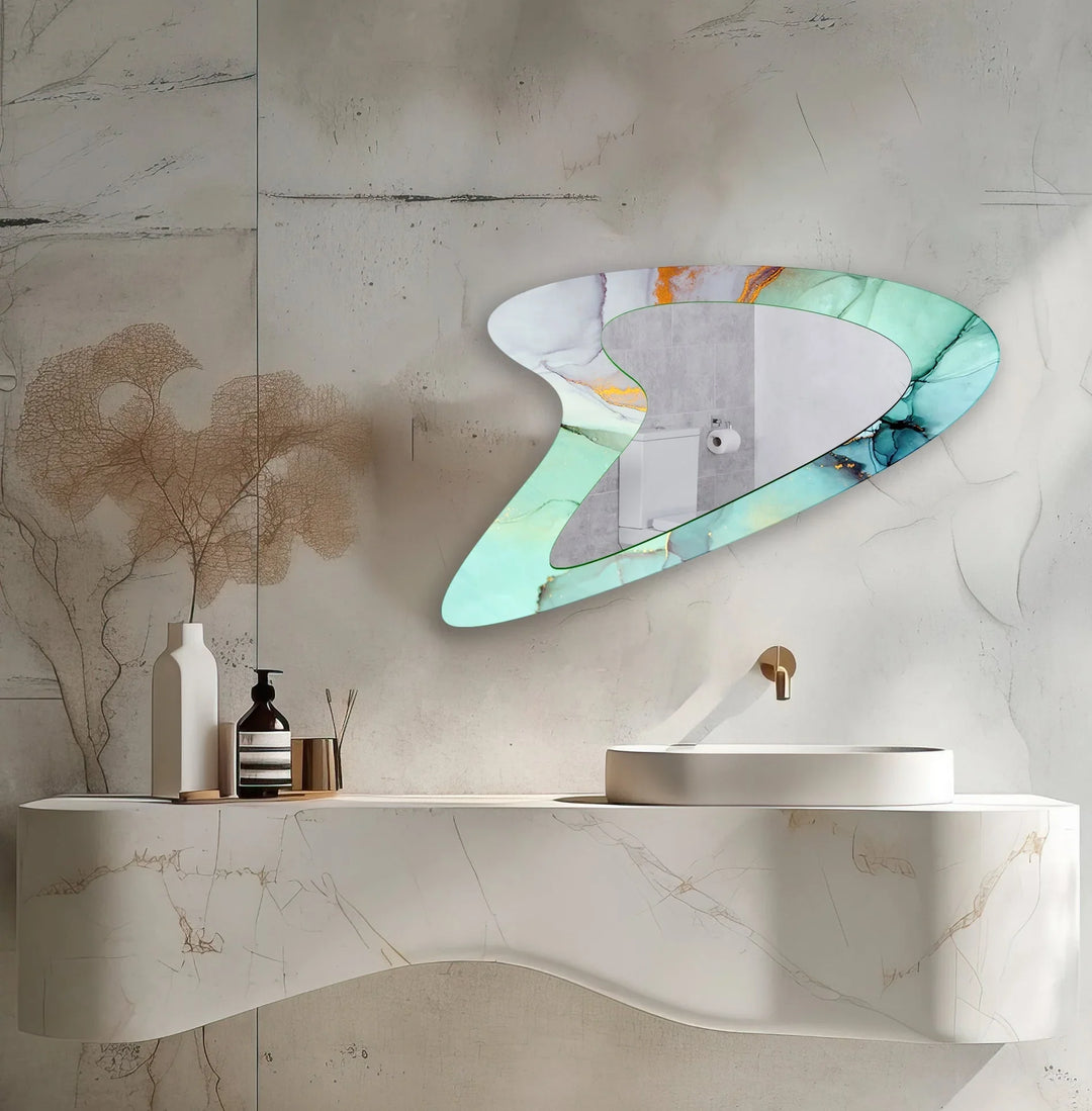 Asymmetric Marble Small Wall Mirror - MyPhotoStation