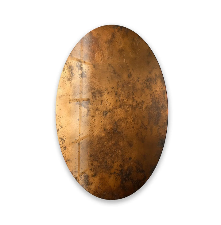 Asymmetric Oval Bronze Abstract Glass Wall Art glass photo prints, glass picture prints
