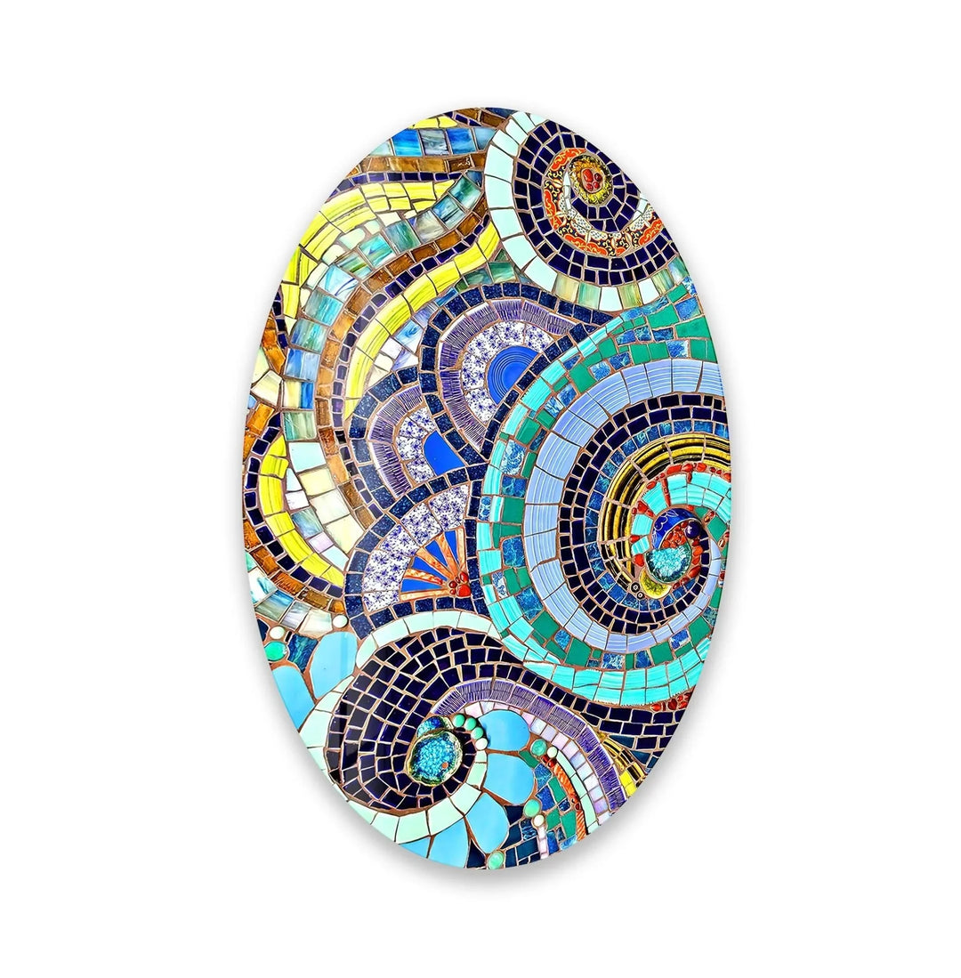 Asymmetric Oval Colorful Glass Wall Art - MyPhotoStation