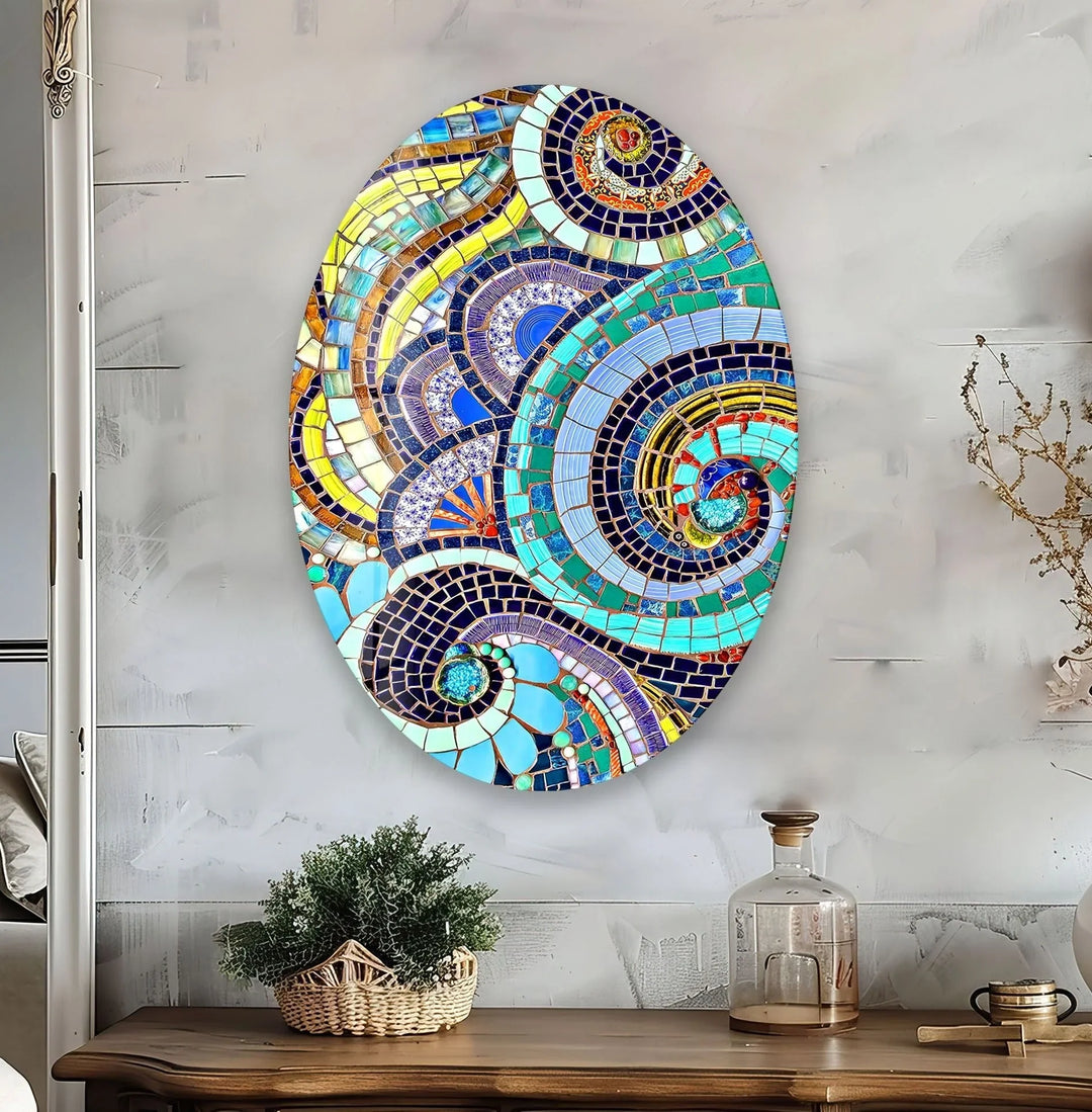 Asymmetric Oval Colorful Glass Wall Art - MyPhotoStation