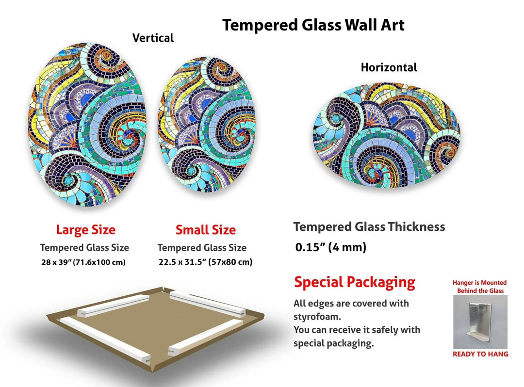 Asymmetric Oval Colorful Glass Wall Art - MyPhotoStation