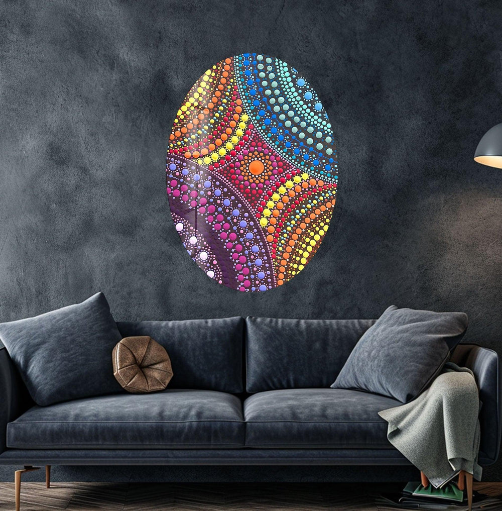 Asymmetric Oval Colorful Stained Glass Wall Art stained glass wall art, stained glass wall decor