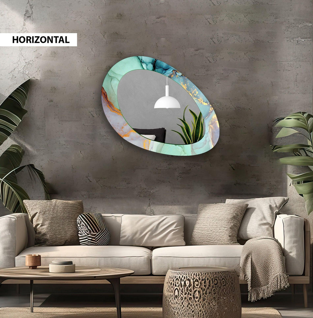 Asymmetric Oval Living Room Wall Mirror - MyPhotoStation