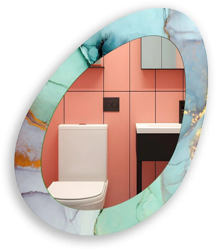 Asymmetric Oval Living Room Wall Mirror - MyPhotoStation