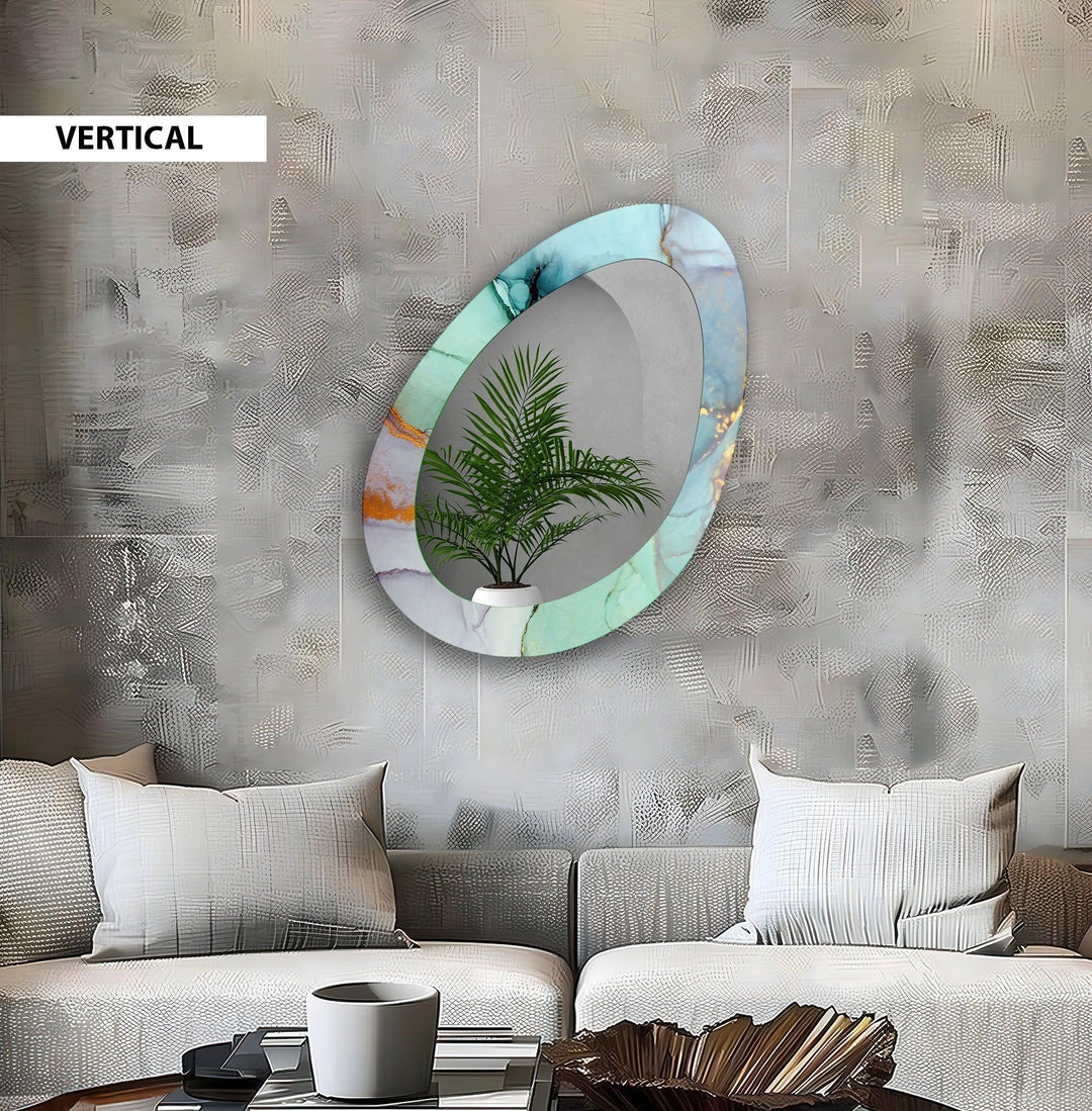 Asymmetric Oval Living Room Wall Mirror - MyPhotoStation