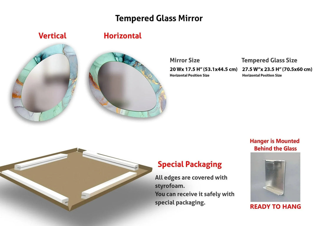 Asymmetric Oval Living Room Wall Mirror - MyPhotoStation