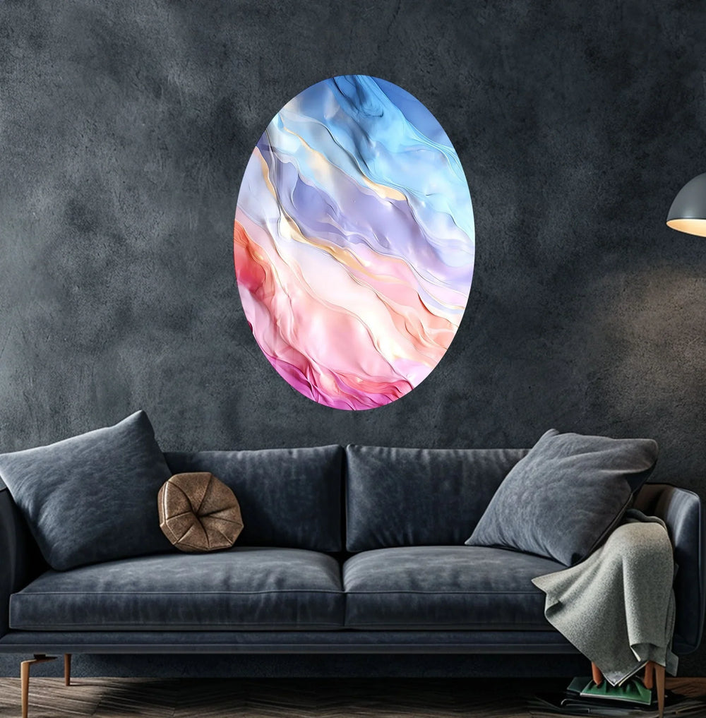 Asymmetric Oval Soft Colors Glass Wall Art art glass wall art, glass wall art pictures