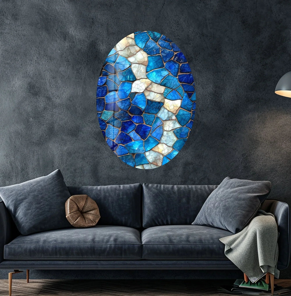 Asymmetric Oval Stained Stones Glass Wall Art glass wall decor, glass wall art decor