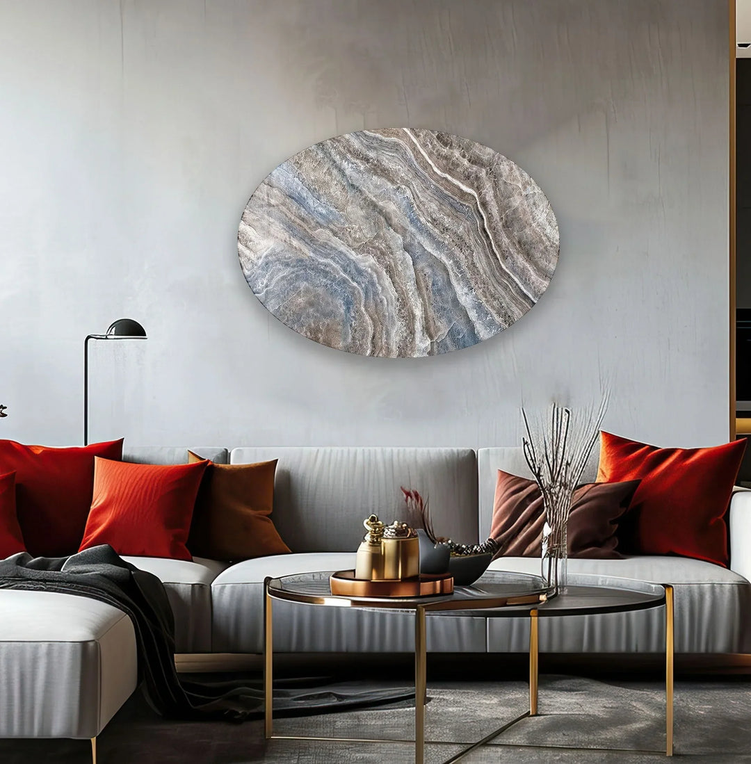 Asymmetric Oval Stone Design Glass Wall Art art glass wall art, glass wall art pictures