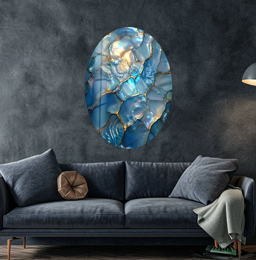 Asymmetric Oval Vivid Stones Glass Wall Art stained glass wall art, stained glass wall decor