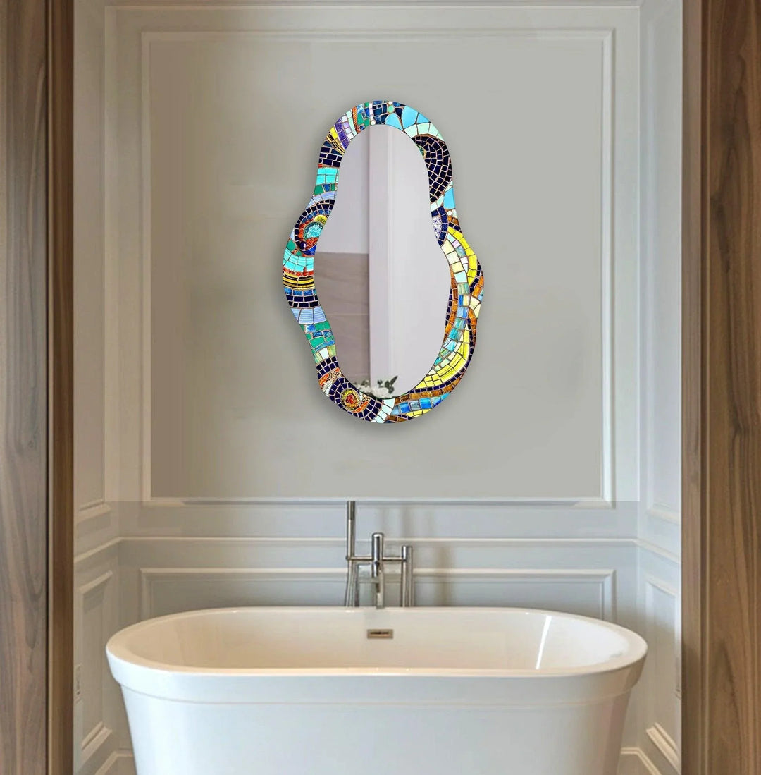 Mirror wall decor combining artistic elements with practical functionality for a unique touch
