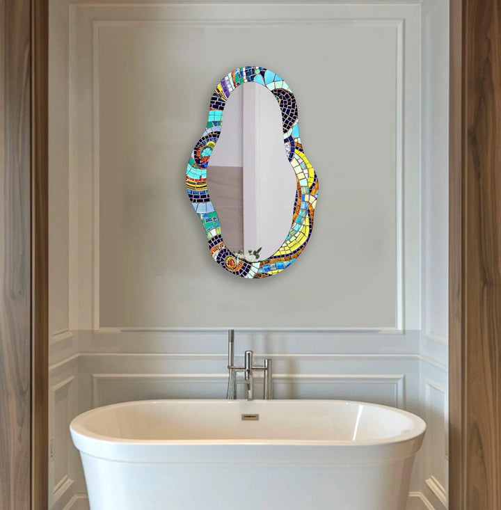 Mirror wall decor combining artistic elements with practical functionality for a unique touch