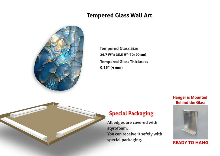 Asymmetrical Oval Shiny Cracked Glass Wall Art - MyPhotoStation