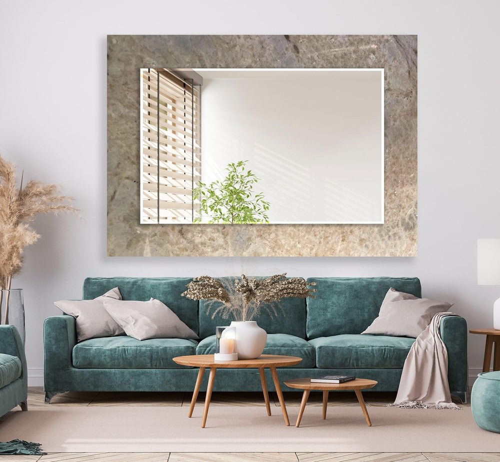 Brown Abstract Wall Mirror Round Mirror