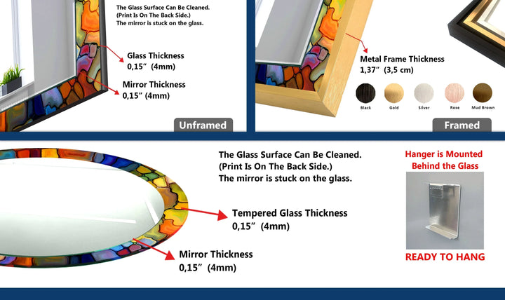 Yellow & Red Stained Wall Mirror - MyPhotoStation