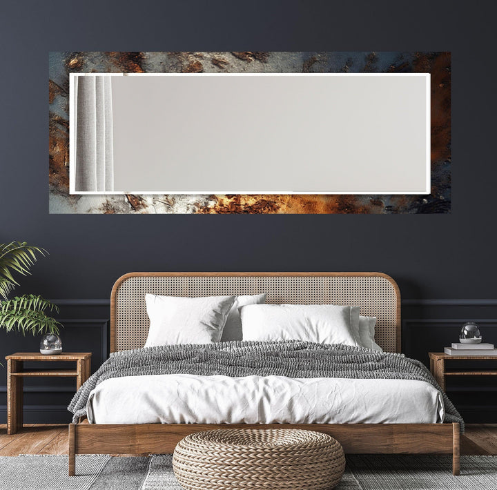 Bronze & Silver Abstract Wall Mirror Huge Mirror