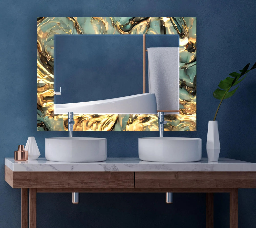 Green Abstract Wall Mirrors  Living Room Mirror