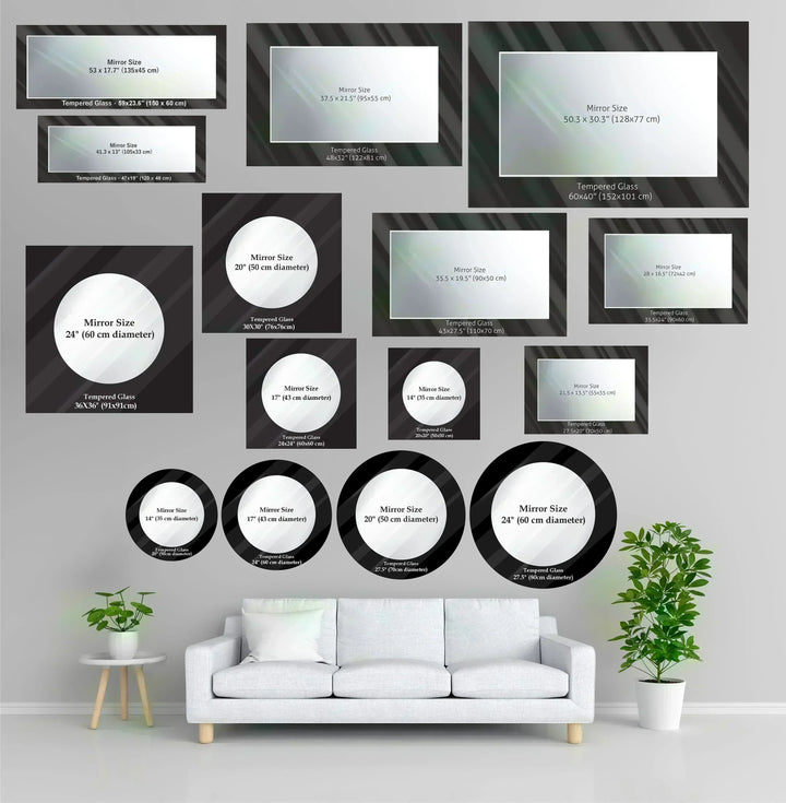 White & Gold Marble Glass Wall Mirror for Modern Living Room Decor - MyPhotoStation