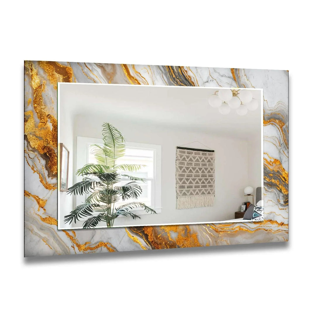 Gold & White Marble Wall Mirrors modern mirror