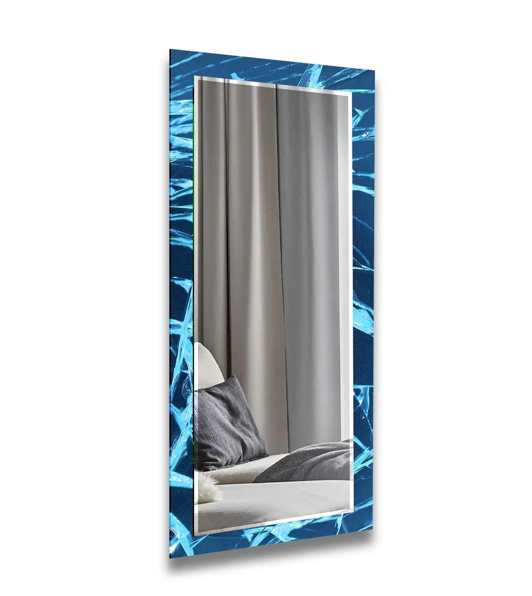 Blue Fragmented Abstract Wall Mirror wall mirror