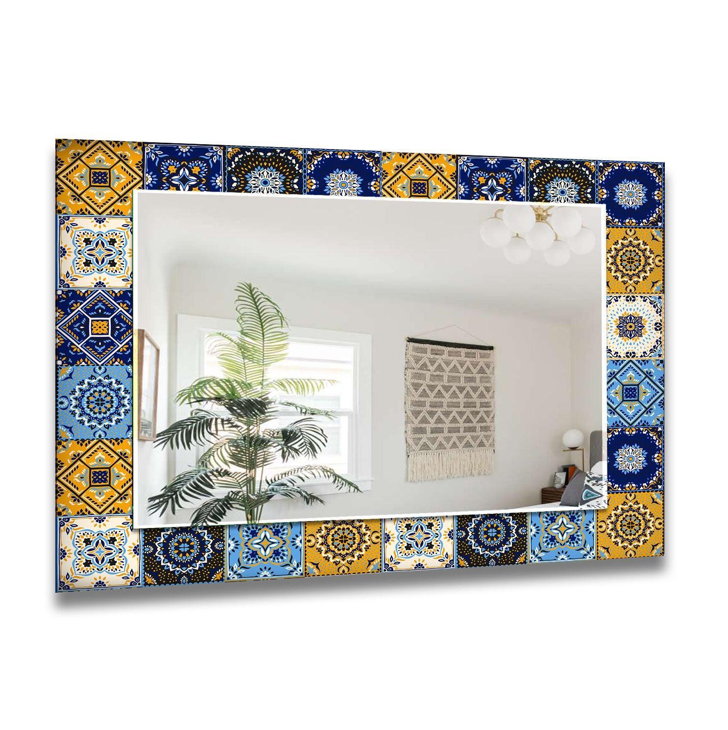 Mosaic Blue & Yellow Wall Mirror Decorative Wall Mirror