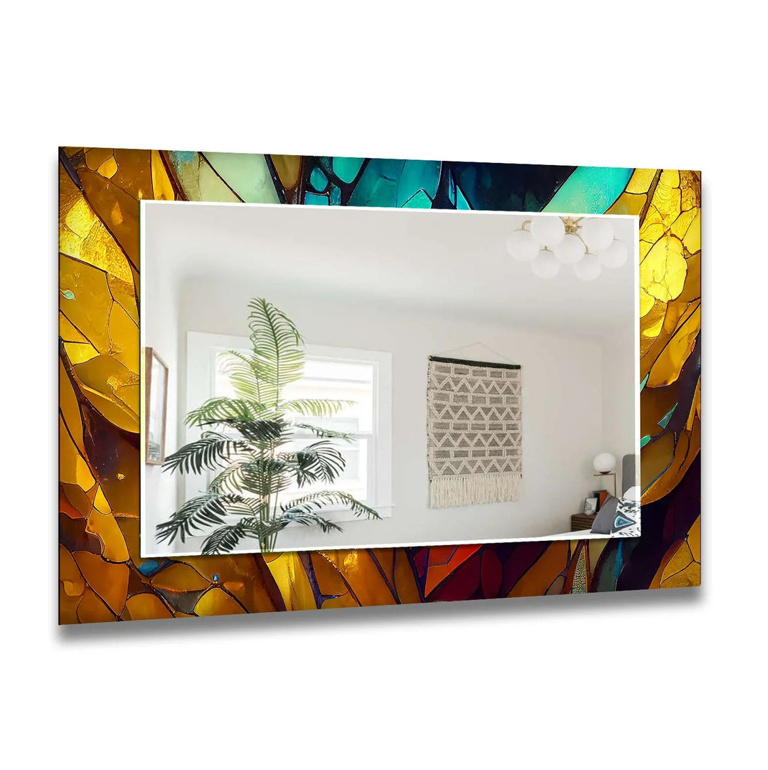 Brown and Blue Wall Mirror large wall mirror
