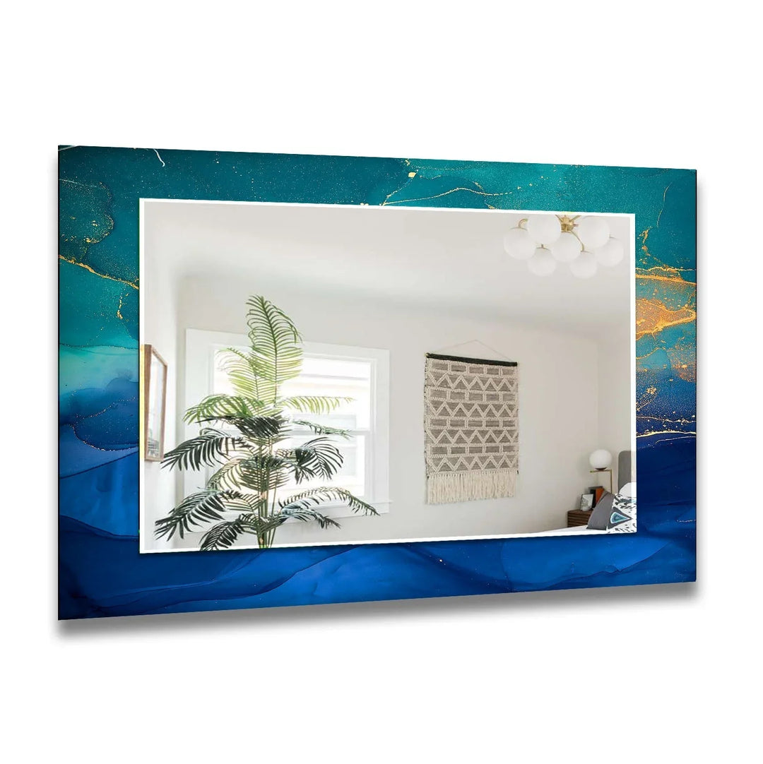 Dark Green and Blue Wall Mirrors Dining Room Wall Mirror