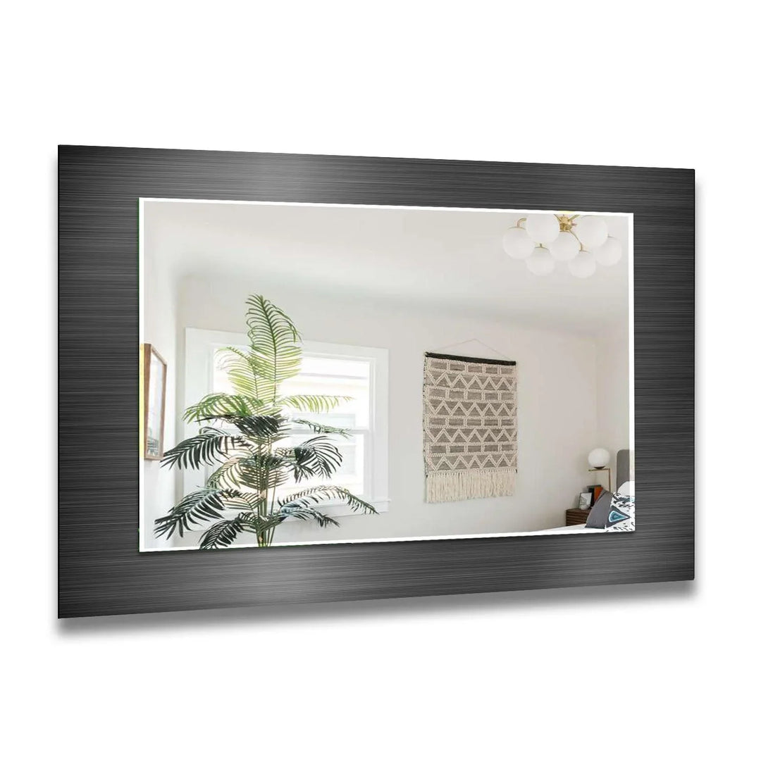 Metallic Patterned Wall Mirror mirrors in black
