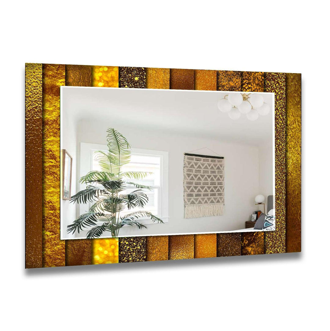 Golden Abstract Wall Mirror Living Room Wall Mirror