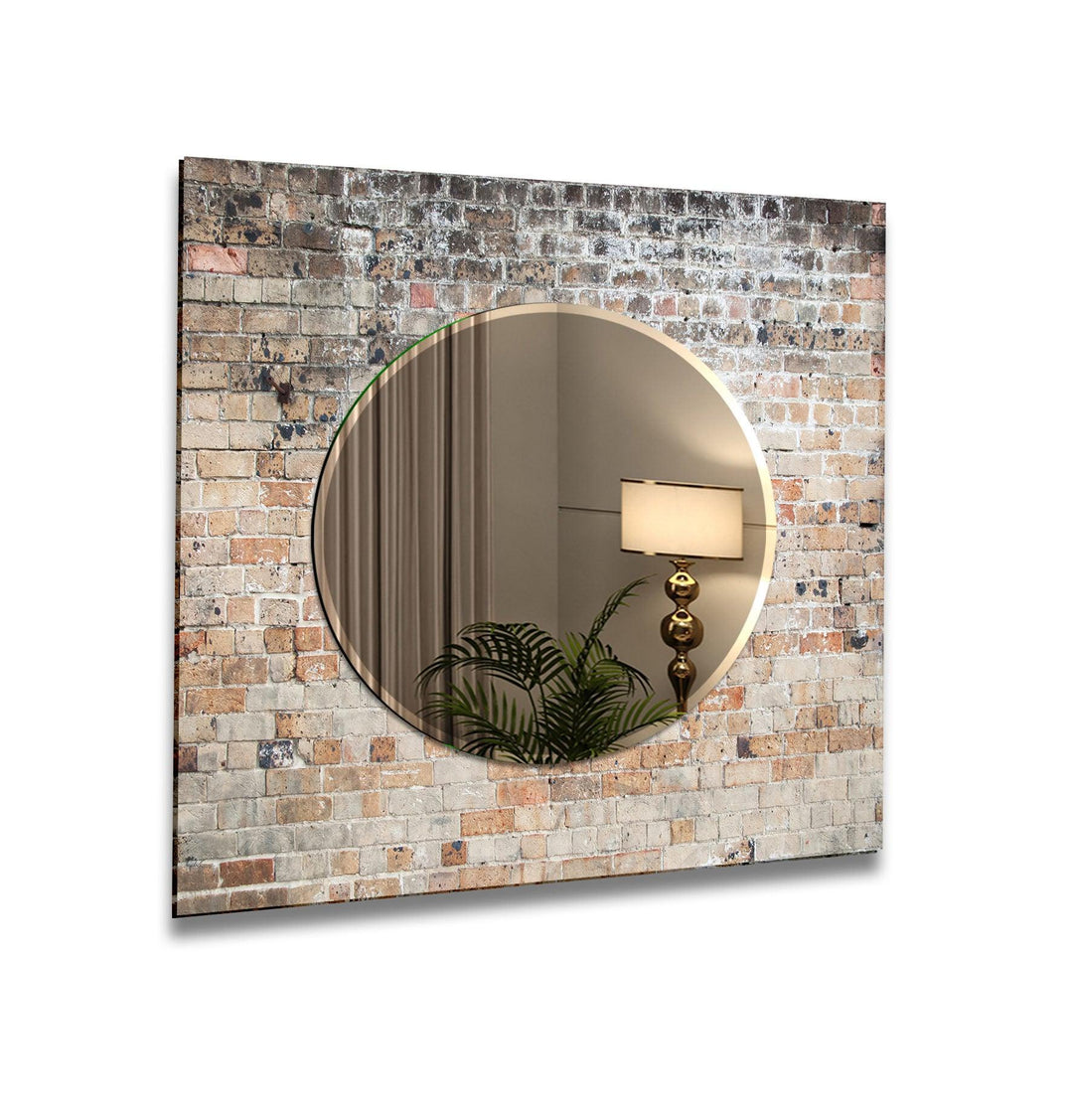 Brick Design Wall Mirror Blue Wall Mirror